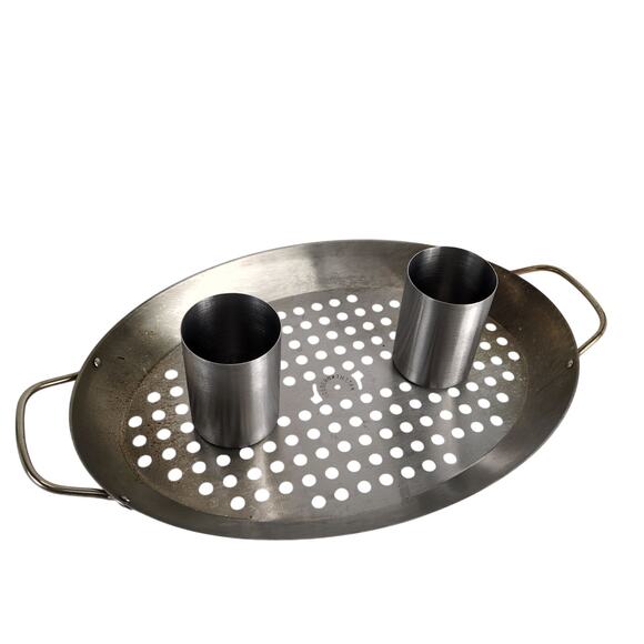 Charcoal Companion Stainless Steel Double Chicken Roasting Pan w/ Drip Tray - Picture 1 of 9